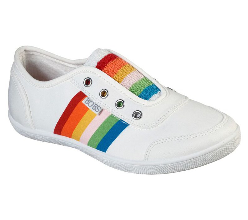 Skechers Bobs B Cute - Troop Retro - Womens Slip On Shoes White/Multicolor [AU-NM1246]